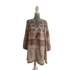 Derek Lam paisley maroon and cream Patterned Mini Dress